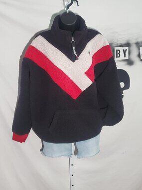 Tommy Hilfiger Sport Sherpa Fleece Quarter Zip Sz XL women's